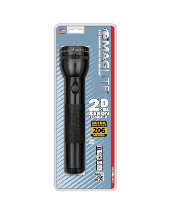 102-000-708 MAGLITE 2-Cell D Incandescent - BLACK