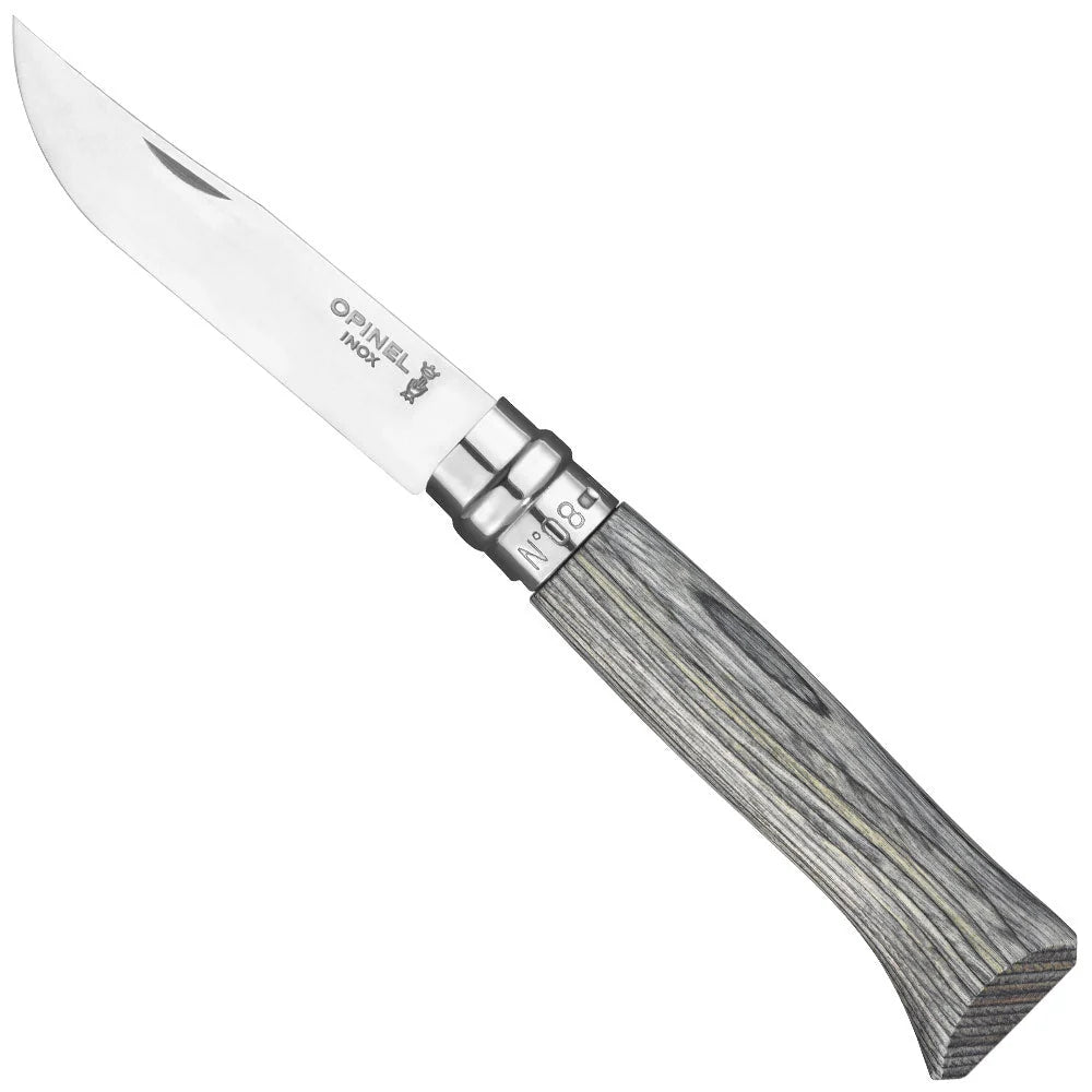 Opinel N°08 Laminated Birch Grey Folding Knife
