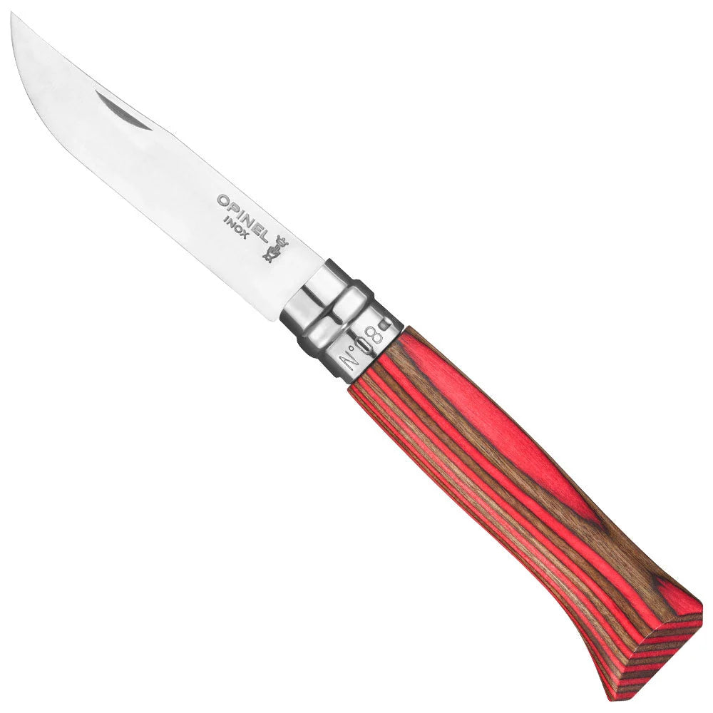 Opinel N°08 Laminated Birch Red Folding Knife