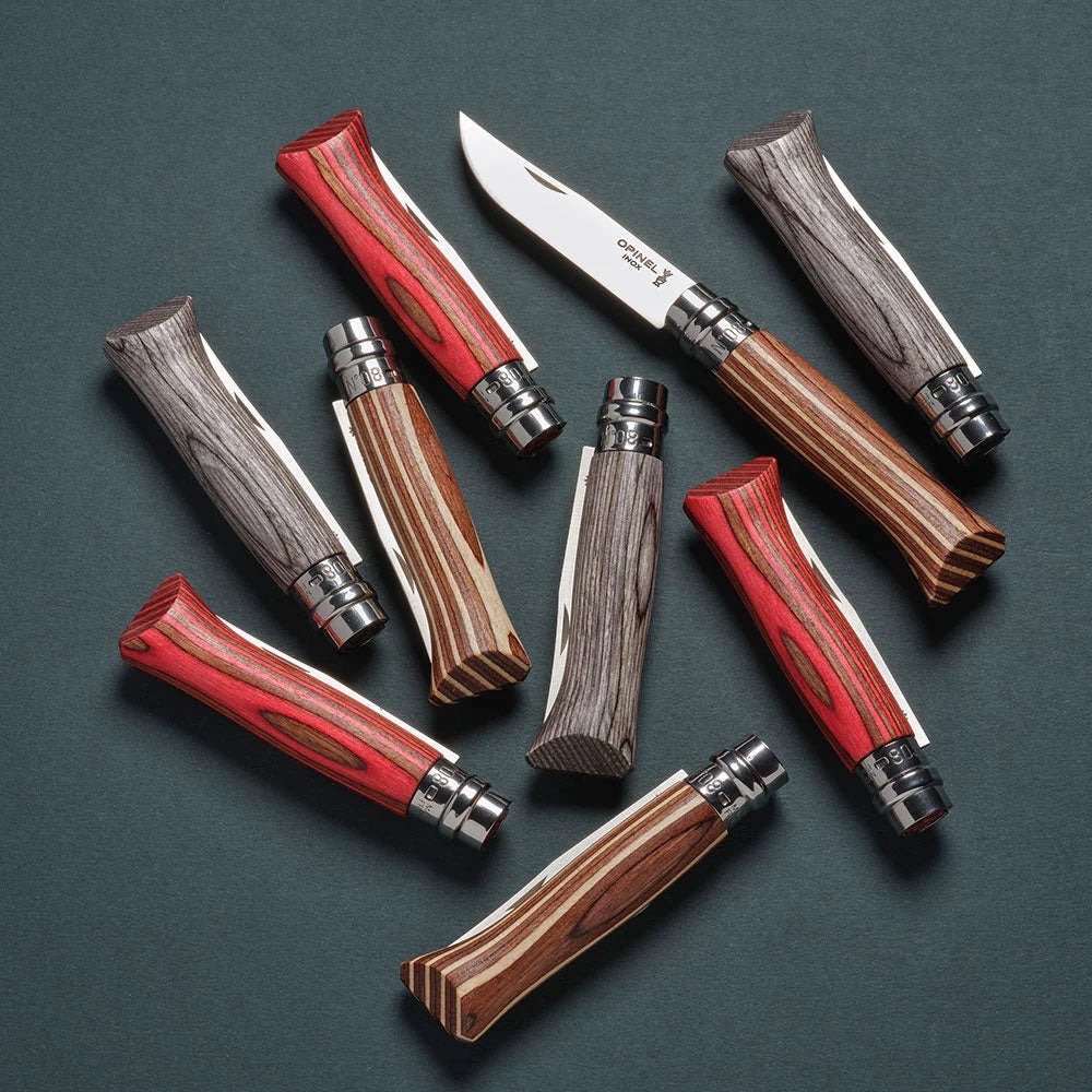 Opinel N°08 Laminated Birch Red Folding Knife