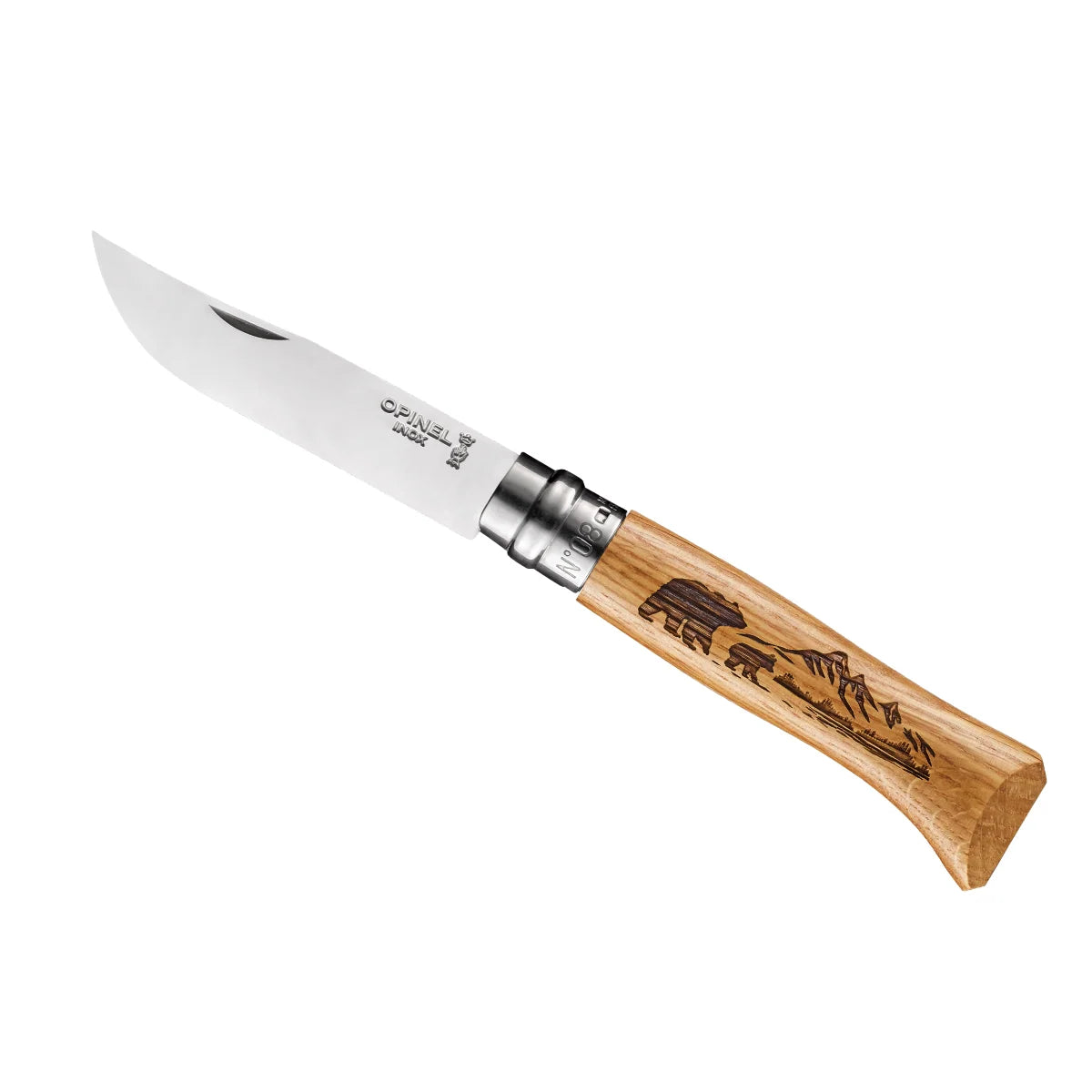 Opinel N°08 Animalia Oak Bear Folding Knife