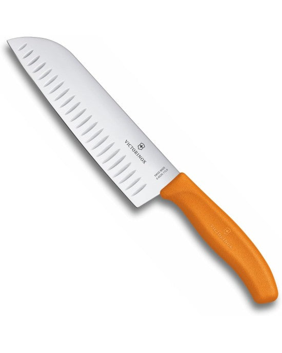 6.8526.17L9B Swiss Classic, Santokumesser, 17cm,gerade,Kullen,orange,B