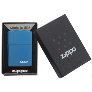 High Polish Blue Zippo Logo 