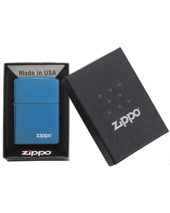 High Polish Blue Zippo Logo 