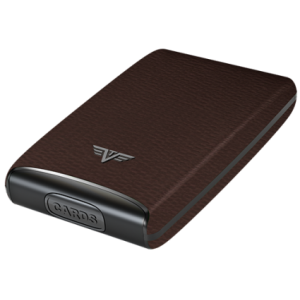 Tru Virtu Credit Card Case Fan  Leather Line - Dark Tobacco