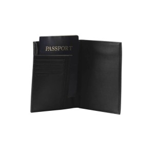 OSLO BLACK PASSPORT LEATHER COVER - BLACK 